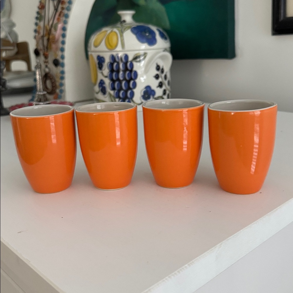 Caravella Orangecello Orange Italian Liquor Ceramic Shot Glasses (4) - Picture 4 of 5